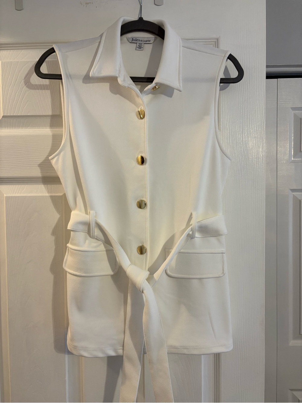 White belted vest top